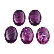 Natural Ripple Jasper Cabochons, Dyed, Oval, Orchid, 40~41x30~30.5x6~7mm(G-S330-14B)