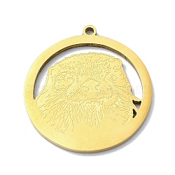 201 Stainless Steel Pendants, Laser Cut,  Lutra Charm, Golden, 27x25x1mm, Hole: 1.5mm(STAS-R118-07G)