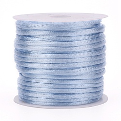 Nylon Cord, Satin Rattail Cord, for Beading Jewelry Making, Chinese Knotting, Aqua, 1.5mm, about 16.4 yards(15m)/roll(X-NWIR-L006-1.5mm-25)