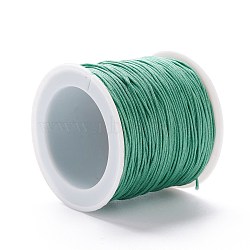 Braided Nylon Thread, DIY Material for Jewelry Making, Medium Turquoise, 0.8mm, 100yards/roll(NWIR-K013-A01)