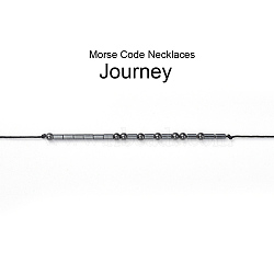 Adjustable Non-magnetic Synthetic Hematite Necklaces, with Brass Beads, Morse Code-journey, 31.1 inch(79cm)(NJEW-JN02704-04)