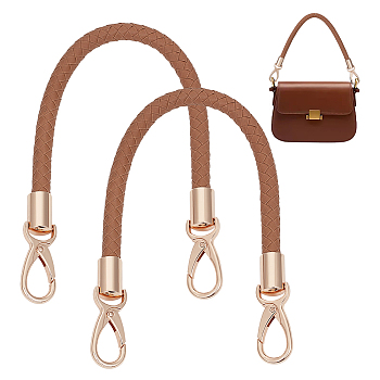 2Pcs PU Leather Braided Bag Strap, with Alloy Swivel Clasps, Bag Replacement Accessories, Peru, 41.5x1cm