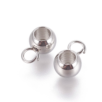 304 Stainless Steel Tube Bails, Loop Bails, Round, Stainless Steel Color, 9.5x4.5x6mm, Hole: 2.5mm, Inner Diameter: 3mm