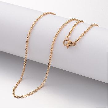Ion Plating(IP) 304 Stainless Steel Necklace, Cable Chains, with Lobster Clasps, Golden, 15.75 inch(400mm), 2mm