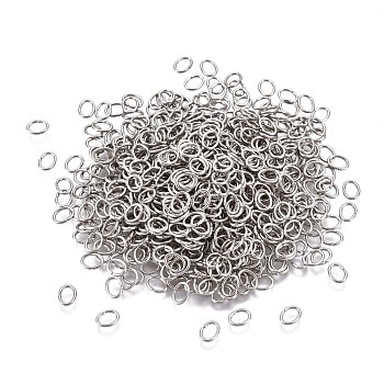304 Stainless Steel Jump Rings, Open Jump Rings, Oval, Stainless Steel Color, 24 Gauge, 4.6x3.5x0.5mm, Inner Diameter: 2.2x3.2mm