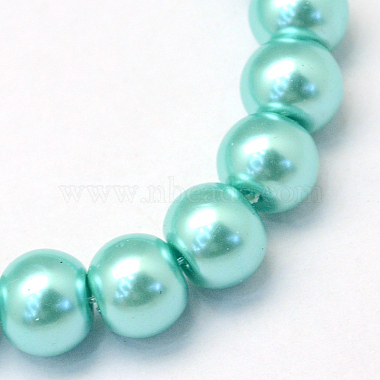Baking Painted Pearlized Glass Pearl Round Bead Strands(HY-Q003-6mm-65)-2