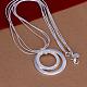 Popular Silver Color Plated Brass 3-strand Snake Chain Necklaces(NJEW-BB12693)-1
