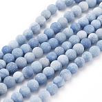 Dyed & Heated Natural Blue Aventurine Round Bead Strands, 6mm, Hole: 1mm, about 58~60pcs/Strand, 15 inch(38.1cm)(G-M248-6mm-01B)