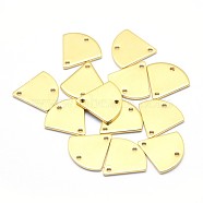 Brass Links, Lead Free & Cadmium Free & Nickel Free, Triangle, Real 18K Gold Plated, 12.5x13x1mm, Hole: 1mm(KK-P155-69G-NR)