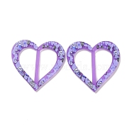 Printed Acrylic Pendants, Heart with Flower & Dog, Purple, 37x37.5x2.5mm, Hole: 1.4mm(FIND-E020-06D)
