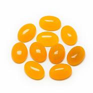 Natural White Jade Cabochons, Dyed, Oval, Gold, 25x18x6~7mm(G-R415-18x25-23)