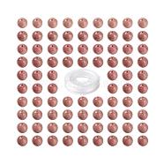 100Pcs 8mm Grade AAA Natural Rhodonite Round Beads, with 10m Elastic Crystal Thread, for DIY Stretch Bracelets Making Kits, 8mm, Hole: 0.8mm(DIY-LS0002-65)