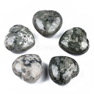 Natural Peace Jade Healing Stones, Heart Love Stones, Pocket Palm Stones for Reiki Balancing, 29~30x30~31x12~15mm(G-R418-153)