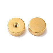 304 Stainless Steel Ear Nuts, Safety Screw Flat Round Earring Backs, Real 18K Gold Plated, 5x2mm, Hole: 0.8mm(STAS-WH0042-02G)