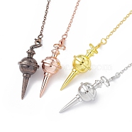 Rack Plating Brass Pointed Dowsing Pendulums, Cadmium Free & Lead Free, Sphere, Mixed Color, 239mm(AJEW-B020-02)