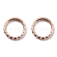 Ion Plating(IP) Twisted Ring Hoop Earrings for Girl Women, Chunky 304 Stainless Steel Earrings, Rose Gold, 11x1mm, 18 Gauge(1mm)(STAS-K233-02B-RG)