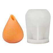 Teardrop Shape Silicone Candle Molds, for Candle Making Tools, White, 7x9.2cm(CAND-PW0009-01)