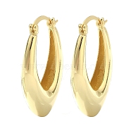 Rack Plating Brass Teardrop Hoop Earrings for Women, Lead Free & Cadmium Free, Real 18K Gold Plated, 39x8x22.5mm(EJEW-Q780-03G)