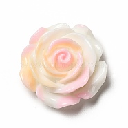 Gradient Color Opaque Resin Cabochons, Flower, Misty Rose, 28x28x12mm(CRES-D005-A01)