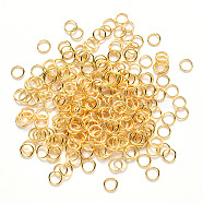Brass Open Jump Rings, Cadmium Free & Lead Free, Golden, 24 Gauge, 4x0.5mm, Inner Diameter: 3mm, about 2500pcs/50g(X-KK-S358-001G)