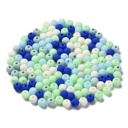 Frosted Opaque Acrylic Beads, Round, Dark Blue, 6mm, Hole: 2mm, about 4545pcs/500g(OACR-P019-01A-03)