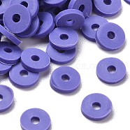 Handmade Polymer Clay Beads, for DIY Jewelry Crafts Supplies, Disc/Flat Round, Heishi Beads, Medium Slate Blue, 8x1mm, Hole: 2mm, about 13000pcs/1000g(CLAY-Q251-8.0mm-52)
