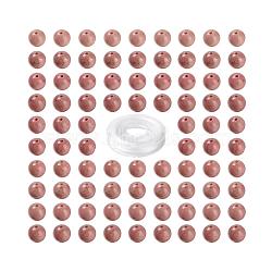 100Pcs 8mm Grade AAA Natural Rhodonite Round Beads, with 10m Elastic Crystal Thread, for DIY Stretch Bracelets Making Kits, 8mm, Hole: 0.8mm(DIY-LS0002-65)