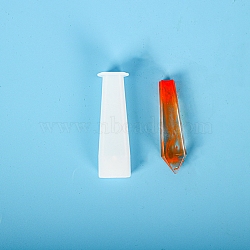 Pendulum Crystal Silicone Molds, Quartz Crystals Pendants Molds, For UV Resin, Epoxy Resin Jewelry MakingMaking, White, 2.2x1.5x7.3cm, Inner Diameter: 1x1.1cm(DIY-P010-06)