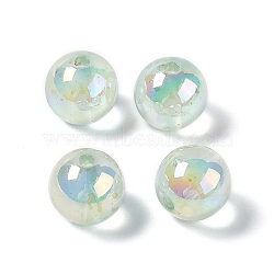 Transparent Acrylic Beads, AB Color, Round, Light Green, 13.5mm, Hole: 2.6mm(OACR-C009-20A)