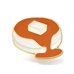 Food Theme Enamel Pins, Alloy Brooches for Backpack Clothes, Pudding, 20x23.5mm(JEWB-Q009-05C)