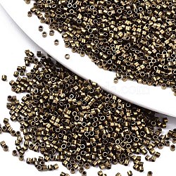 11/0 Grade A Glass Seed Beads, Cylinder, Uniform Seed Bead Size, Frosted Colours, Dark Goldenrod, 1.5x1mm, Hole: 0.5mm, about 2000pcs/10g(X-SEED-S030-0601F)