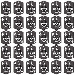 SUNNYCLUE 30Pcs Alloy Pendents, Playing Cards with Skull, Electrophoresis Black, 33x22x3mm, Hole: 2mm, 30pcs(PALLOY-SC0004-10)