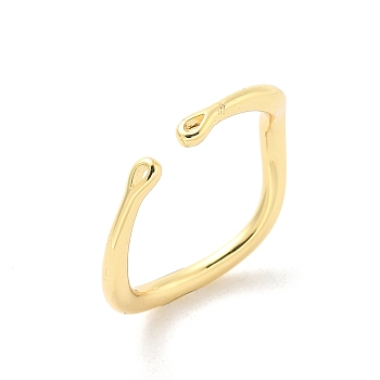 Brass Open Cuff Ring Components, with Loop, Golden, 2~2.5mm, Inner Diameter: 17mm