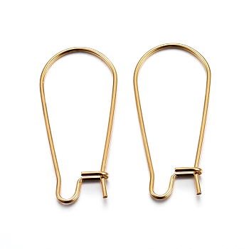 304 Stainless Steel Hoop Earrings, Golden, 21 Gauge, 20x11x0.7mm, Pin: 0.7mm