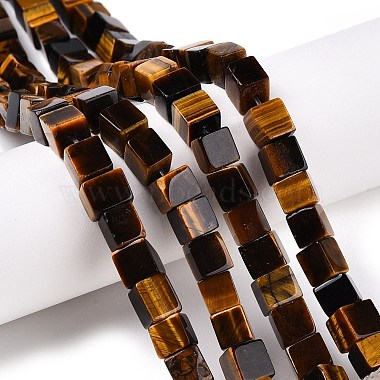 Goldenrod Cube Tiger Eye Beads