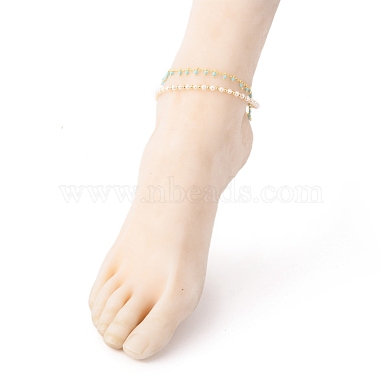 Bracelets de cheville à plusieurs brins(AJEW-AN00329-03)-4