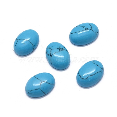 17mm Oval Synthetic Turquoise Cabochons