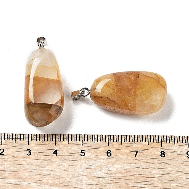 pendentifs en quartz hématoïde jaune naturel(G-P525-01P-04)-3