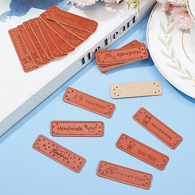 WADORN 48Pcs 6 Styles PU Leather Labels(DIY-WR0003-31)-5