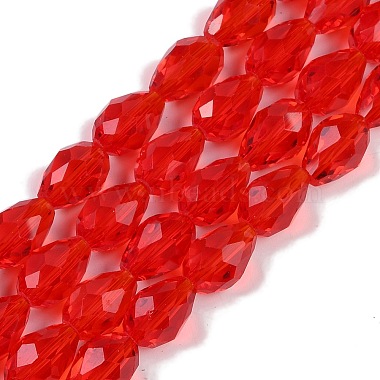 Red Teardrop Glass Beads