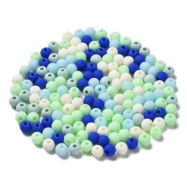 Dark Blue Round Acrylic Beads