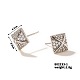 Shiny Delicate Stud Earrings with Vintage Pyramid Design and Full Rhinestones(DN2291-1)-1