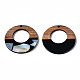 Opaque Resin & Walnut Wood Pendants(RESI-T035-20-B01)-3
