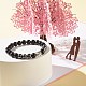 Natural Obsidian & Non-Magnetic Synthetic Hematite Round Beads Energy Stretch Bracelet for Men Women(BJEW-JB06968-01)-2
