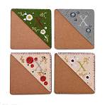 4Pcs Letter Personalized Hand Embroidered Corner Bookmarks, Four Season Flower Embroidered Bookmarker for Books Reading Gift, Letter.X, 95x95mm(JX587X)