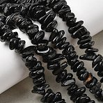 Natural Black Tourmaline Beads Strands, Nuggets, 8~17.5x7~14x2~5mm, Hole: 0.8mm, 15.55~15.94''(39.5~40.5cm)(G-A285-A07-01)