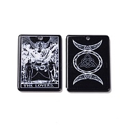 Printed  Acrylic Pendants, Rectangle with Tarot Pattern, The Lovers VI, 34x25x2mm, Hole: 1.8mm(SACR-G030-01D)