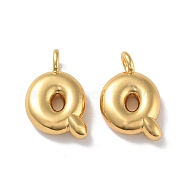 Brass Pendants, Real 18K Gold Plated, Letter Q, 18x14x4.7mm, Hole: 3.3mm(KK-A199-01G-Q)