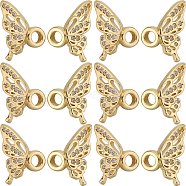 10 Sets Brass Micro Pave Clear Cubic Zirconia Pendants, Wing, Real 18K Gold Plated, 11x16x5mm, Hole: 3mm(KK-SC0004-15)