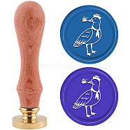 Brass Wax Seal Stamp with Handle, for DIY Scrapbooking, Bird Pattern, 3.5x1.18 inch(8.9x3cm)(AJEW-WH0184-0219)